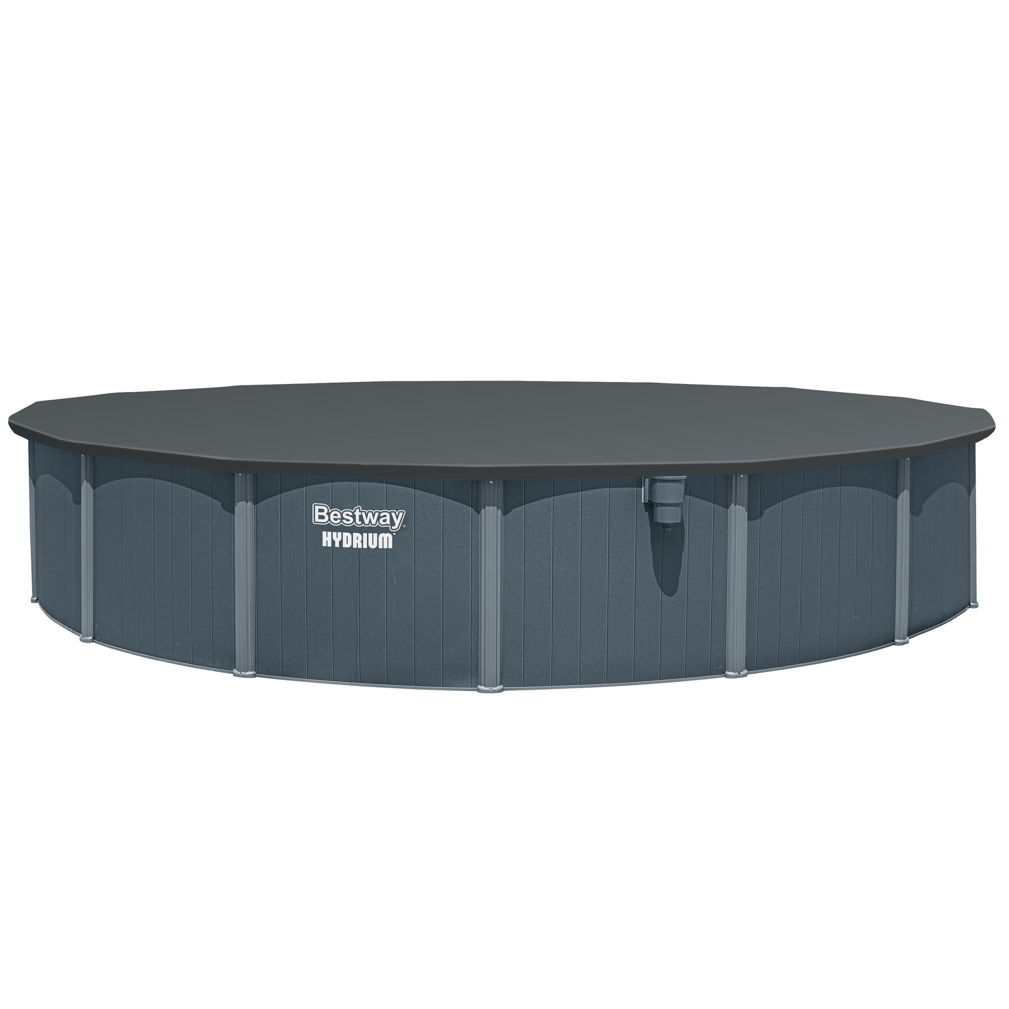 Stahlwandpool Komplett-Set 'Hydrium™' mit Sandfilteranlage rund Holz-Optik grau Ø 732 x 132 cm