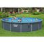 Stahlwandpool Komplett-Set 'Hydrium™' mit Sandfilteranlage rund Holz-Optik grau Ø 732 x 132 cm