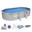 Stahlwandpool Komplett-Set 'Hydrium™' mit Sandfilteranlage oval granitgrau 610 x 366 x 122 cm