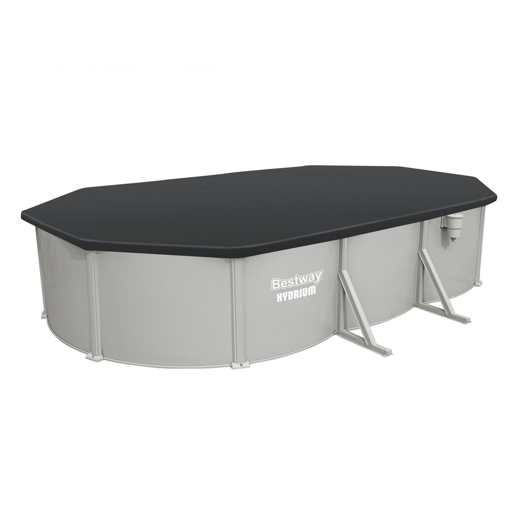 Stahlwandpool Komplett-Set 'Hydrium™' mit Sandfilteranlage oval granitgrau 610 x 366 x 122 cm