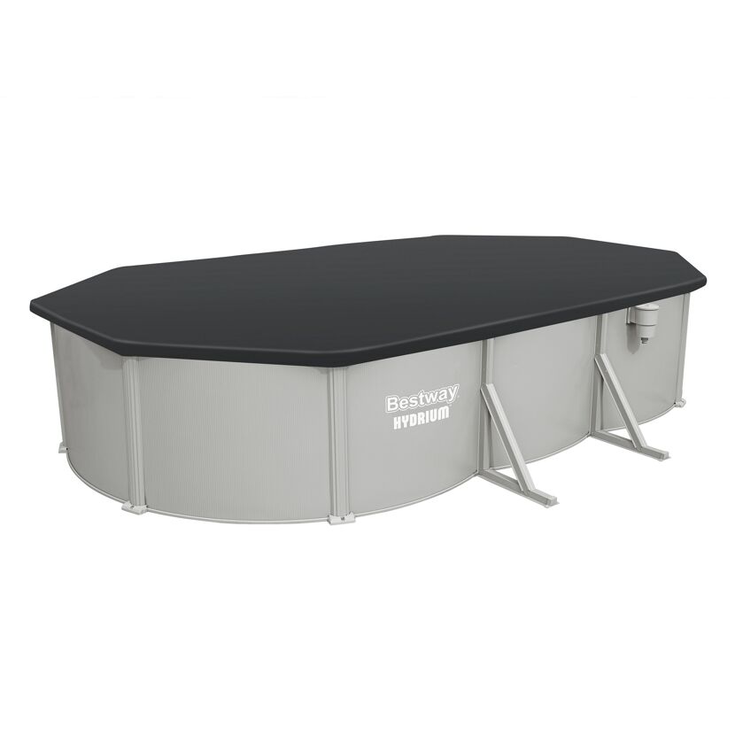 Stahlwandpool Komplett-Set 'Hydrium™' mit Sandfilteranlage oval granitgrau 610 x 366 x 122 cm