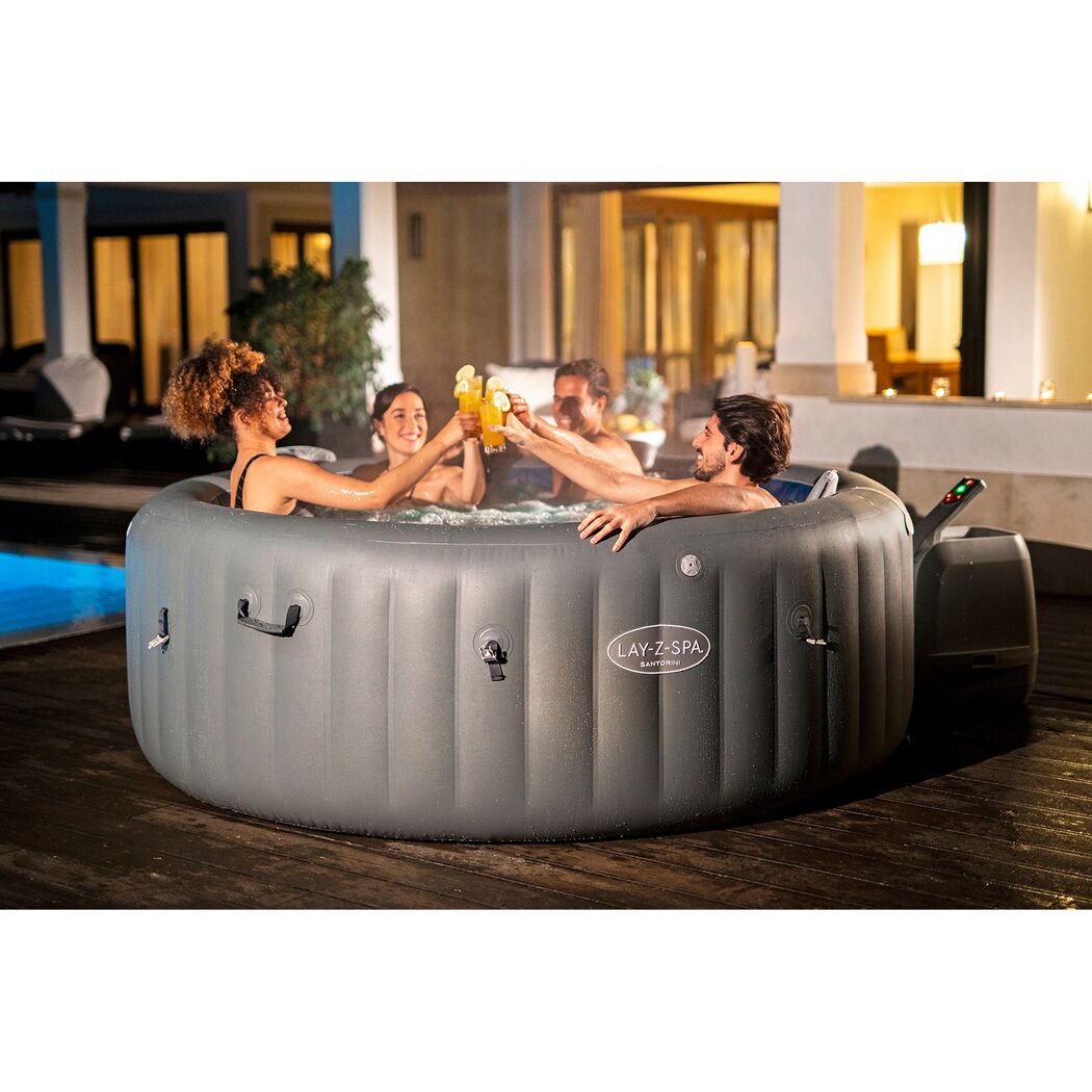 Energiespar-Whirlpool 'LAY-Z-SPA® Santorini HydroJet Pro™' mit App-Steuerung für 7 Personen Ø 216 x 80 cm