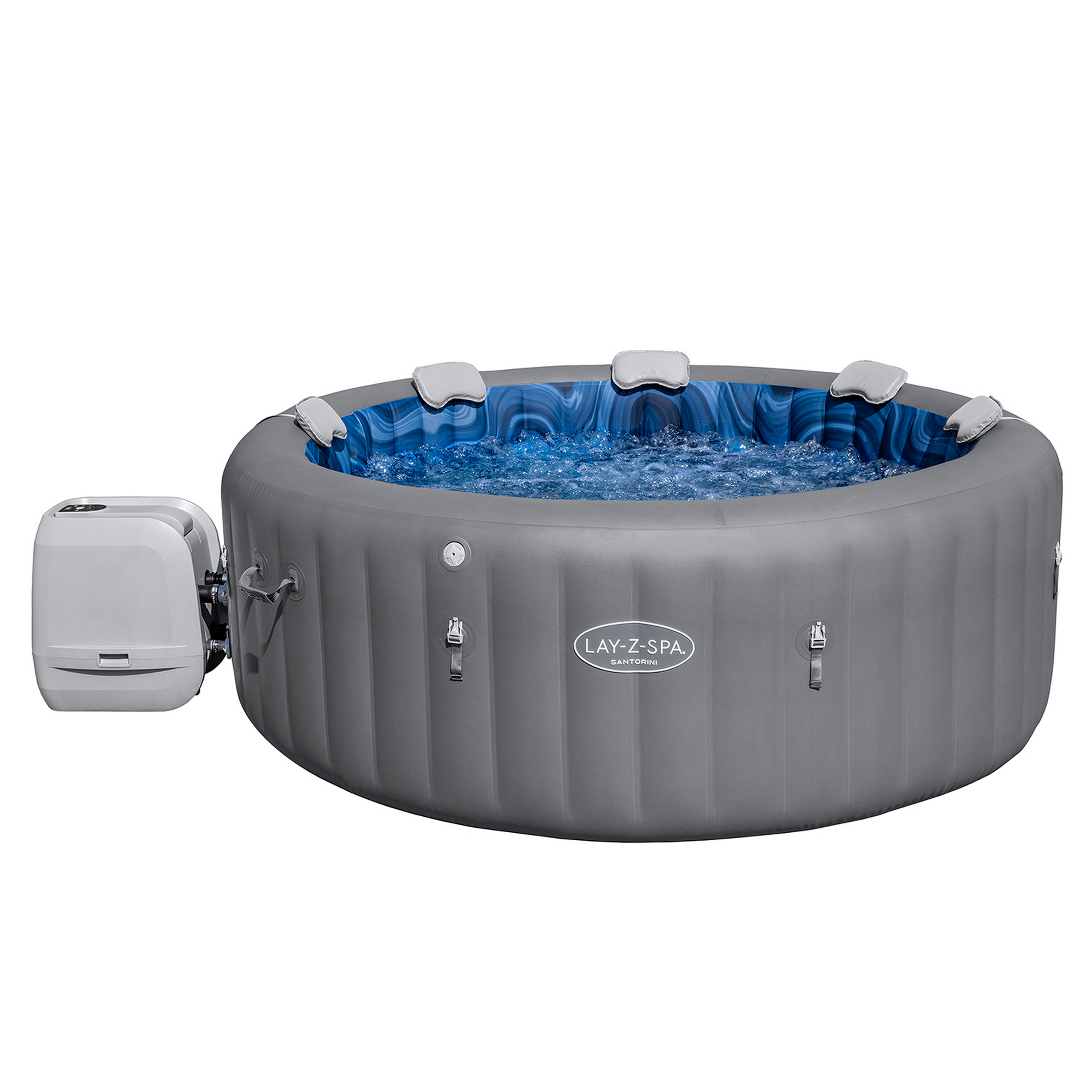 Energiespar-Whirlpool 'LAY-Z-SPA® Santorini HydroJet Pro™' mit App-Steuerung für 7 Personen Ø 216 x 80 cm