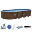 Stahlwandpool Komplett-Set 'Hydrium™' mit Sandfilteranlage oval Holz-Optik grau 732 x 366 x 132 cm