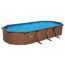 Stahlwandpool Komplett-Set 'Hydrium™' mit Sandfilteranlage oval Holz-Optik grau 732 x 366 x 132 cm