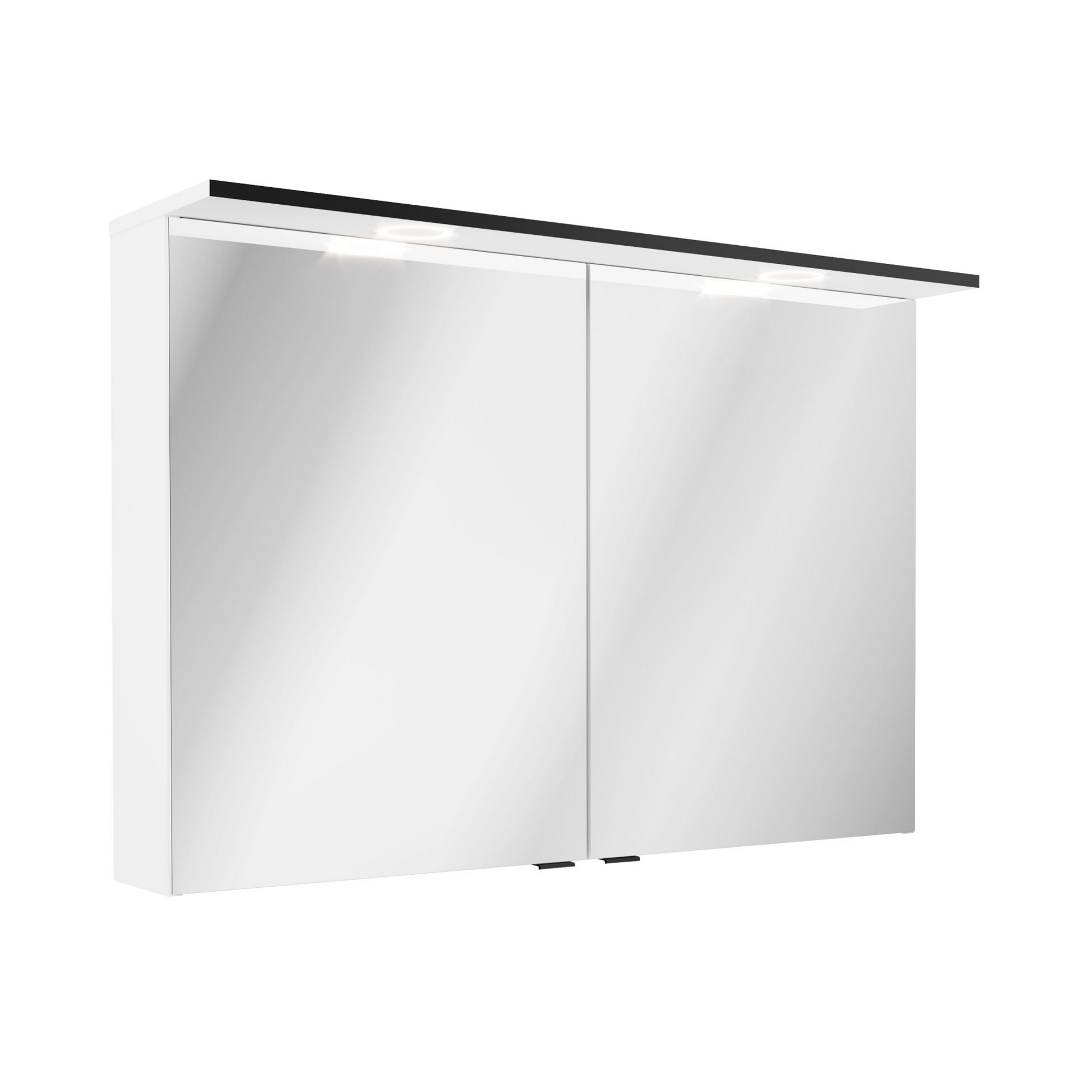 LED-Spiegelschrank 'Flair' weiß/schwarz 100 x 69,6 x 26,5 cm