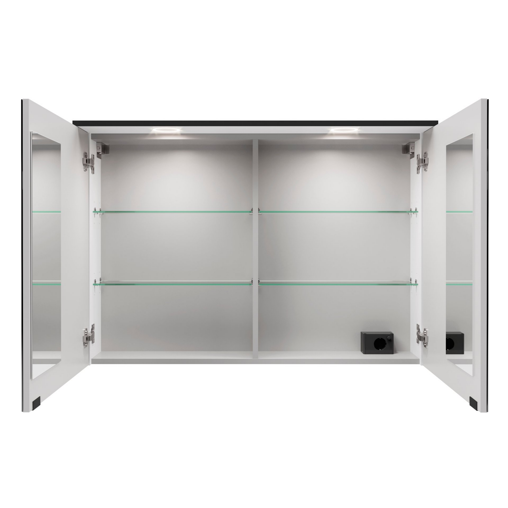 LED-Spiegelschrank 'Flair' weiß/schwarz 100 x 69,6 x 26,5 cm