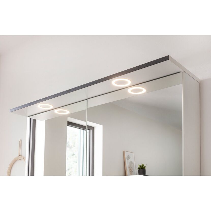 LED-Spiegelschrank 'Flair' weiß/schwarz 100 x 69,6 x 26,5 cm