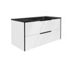 Waschbecken mit Unterschrank 'Flair' weiß/schwarz 101 x 49,3 x 46,5 cm