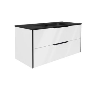 Waschbecken mit Unterschrank 'Flair' weiß/schwarz 101 x 49,3 x 46,5 cm