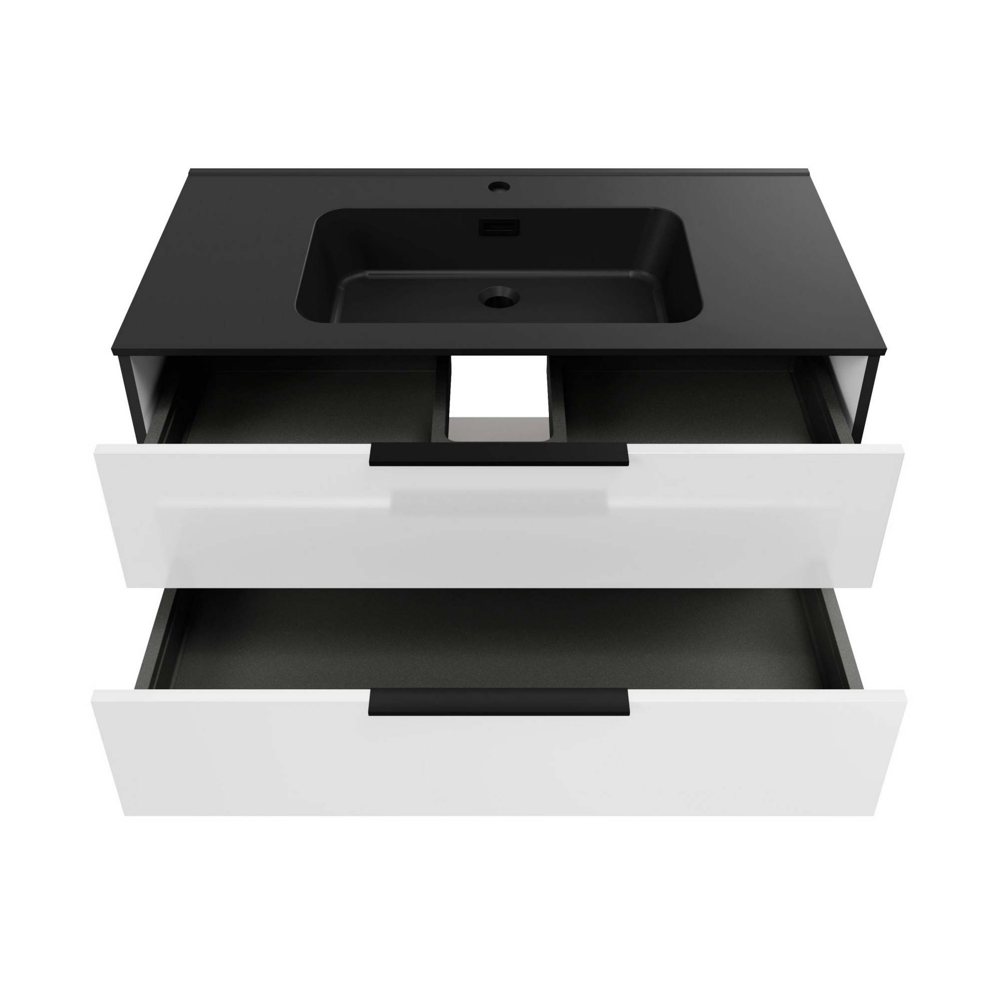 Waschbecken mit Unterschrank 'Flair' weiß/schwarz 101 x 49,3 x 46,5 cm