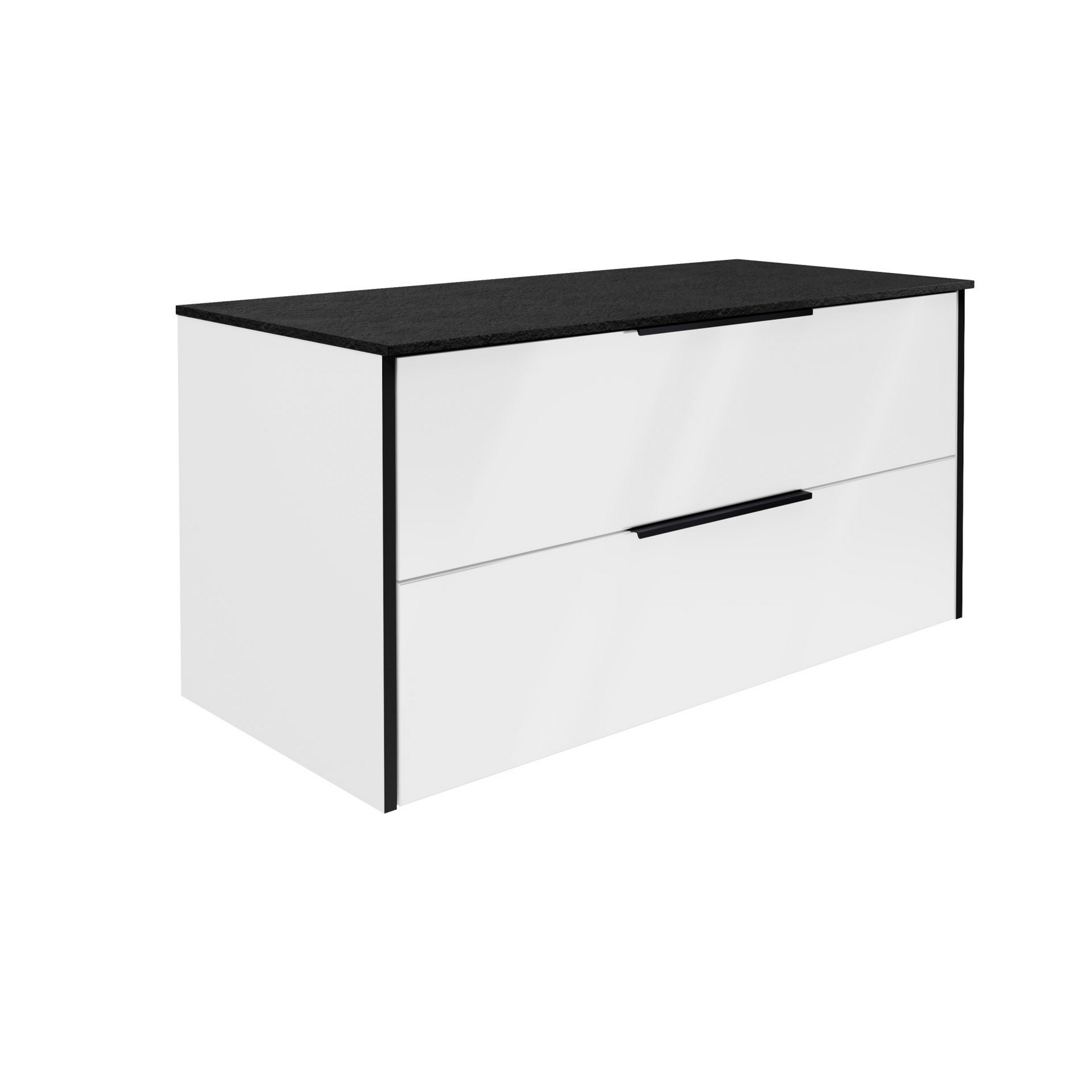 Waschtischplatte mit Unterschrank 'Flair' schwarz/weiß 100,6 x 48,7 x 47,5 cm