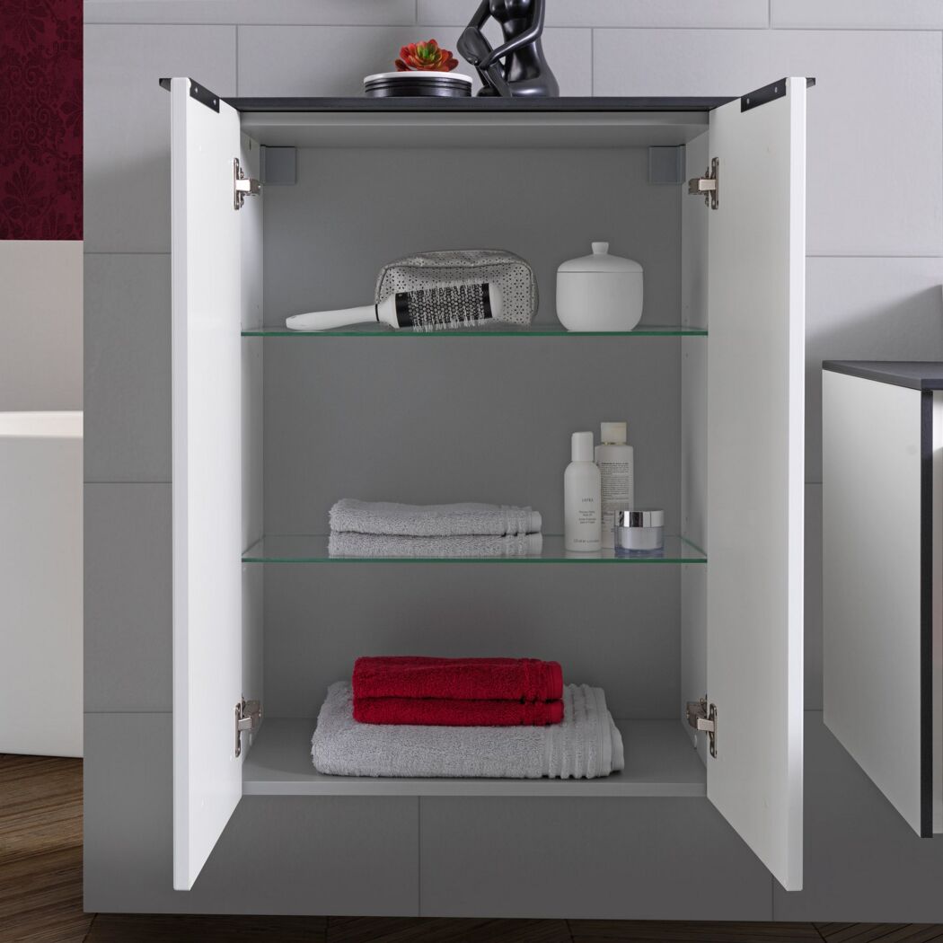 Midischrank 'Flair' weiß/schwarz 62,8 x 82,3 x 32 cm
