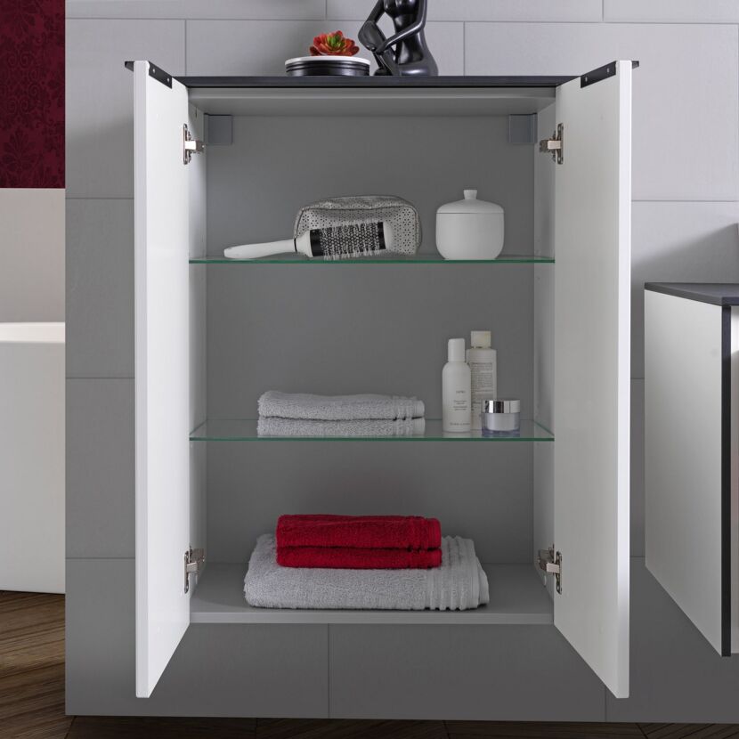 Midischrank 'Flair' weiß/schwarz 62,8 x 82,3 x 32 cm