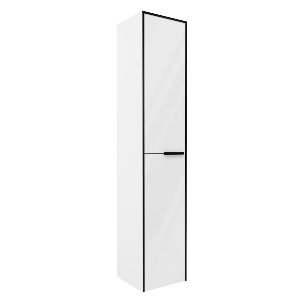 Hochschrank 'Flair' links weiß/schwarz 32,8 x 163,3 x 32 cm