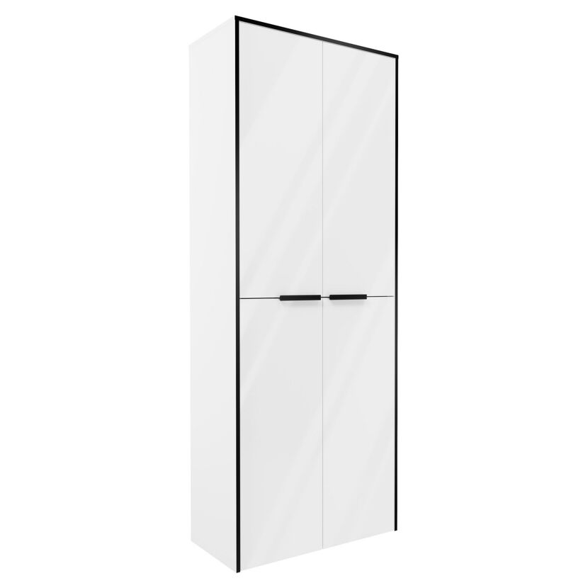 Hochschrank 'Flair' weiß/schwarz 62,8 x 163,3 x 32 cm