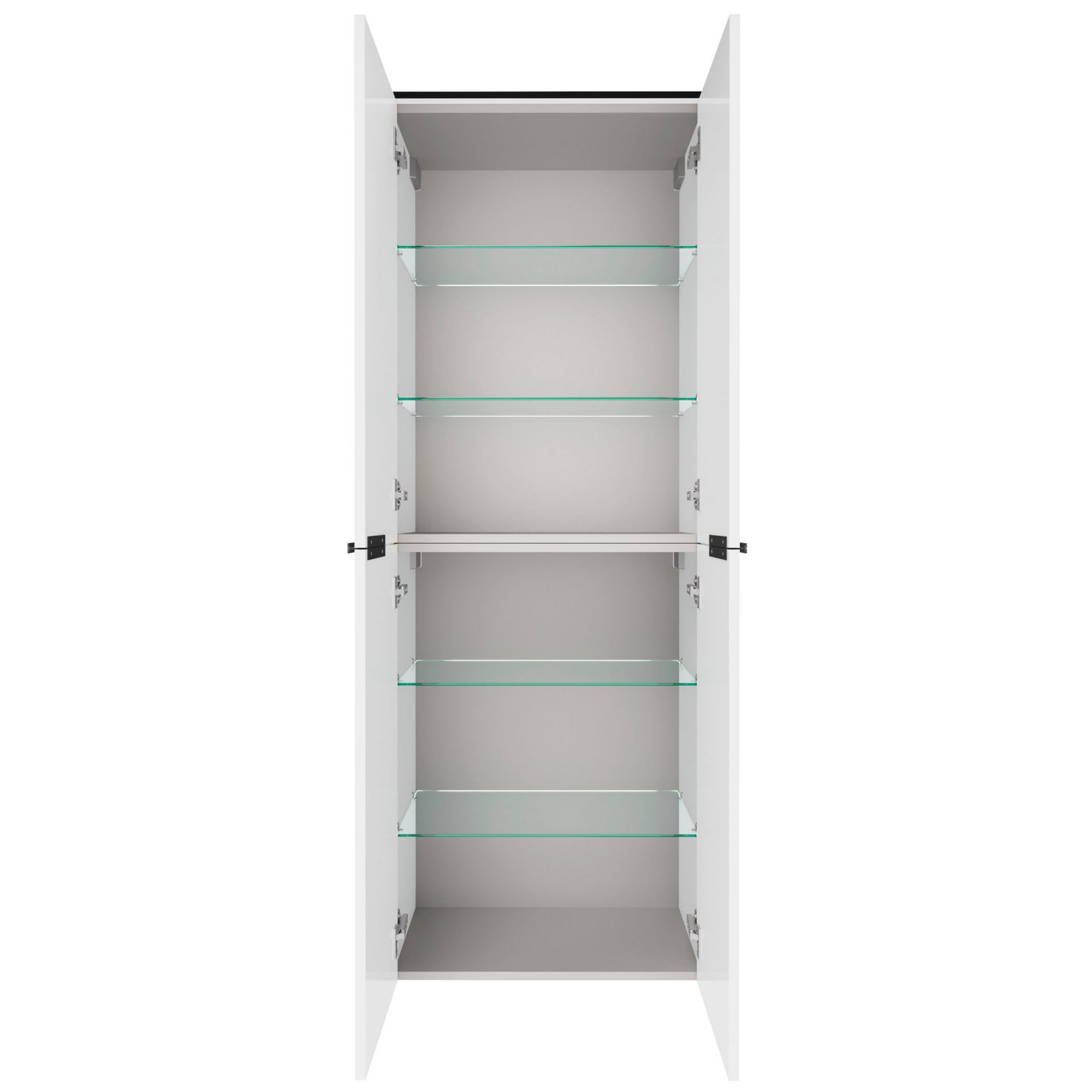 Hochschrank 'Flair' weiß/schwarz 62,8 x 163,3 x 32 cm