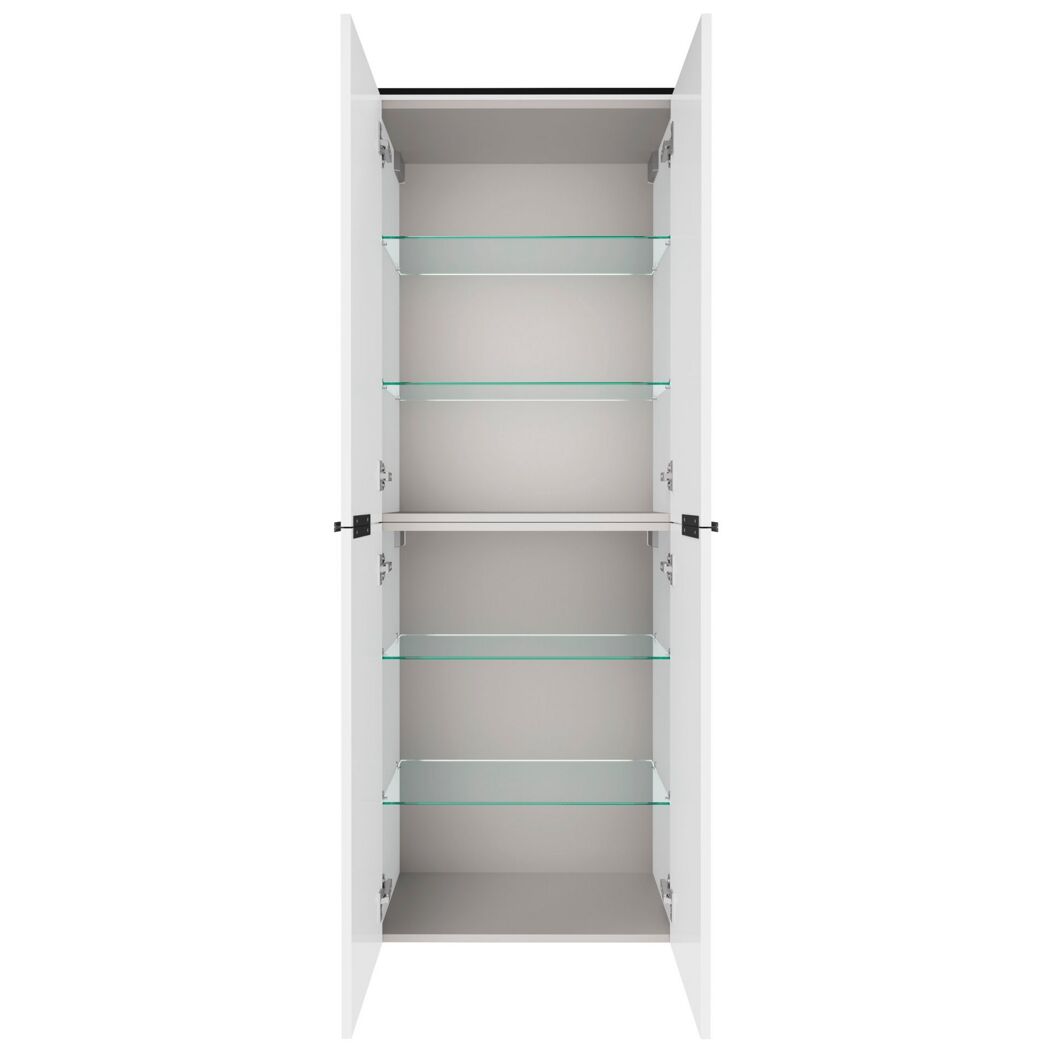 Hochschrank 'Flair' weiß/schwarz 62,8 x 163,3 x 32 cm