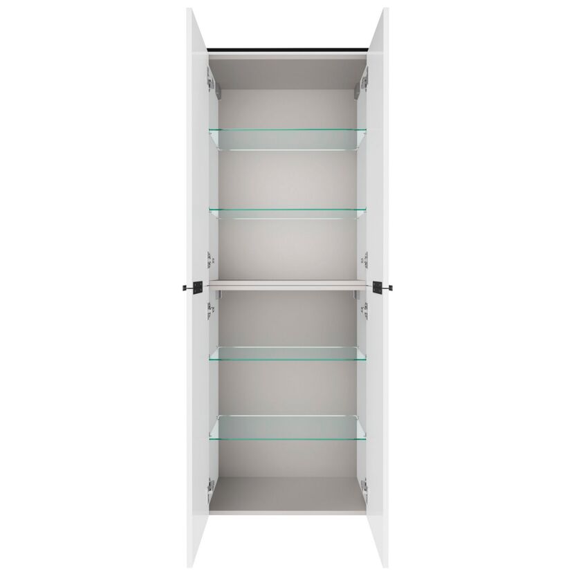 Hochschrank 'Flair' weiß/schwarz 62,8 x 163,3 x 32 cm