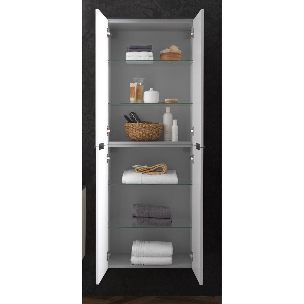 Hochschrank 'Flair' weiß/schwarz 62,8 x 163,3 x 32 cm