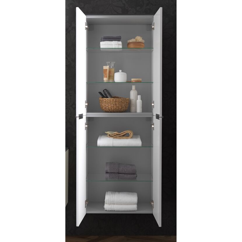 Hochschrank 'Flair' weiß/schwarz 62,8 x 163,3 x 32 cm