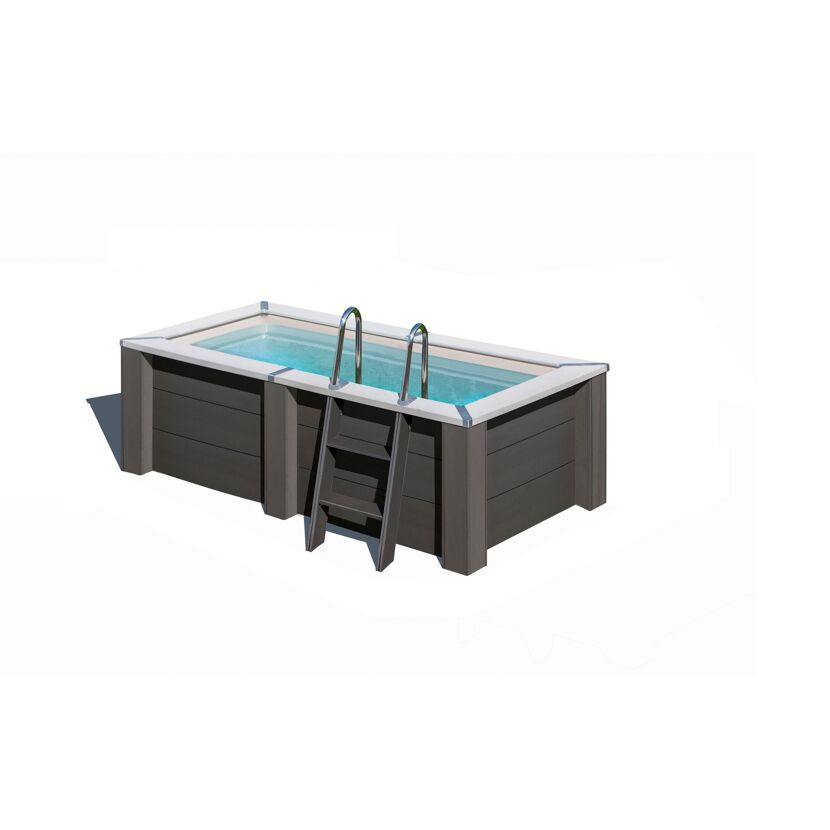 Composite Pool-Set 'Avantgarde Nova' rechteckig grau 315 × 175 × 96 cm, Smart Plug Modul