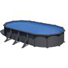 Stahlwandpool-Set 'Anthracite' oval 730 × 375 × 132 cm, mit Seitenstützen