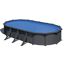 Stahlwandpool-Set 'Anthracite' oval 730 × 375 × 132 cm, mit Seitenstützen