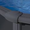 Stahlwandpool-Set 'Anthracite' oval 730 × 375 × 132 cm, mit Seitenstützen