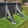 Stahlwandpool-Set 'Anthracite' oval 730 × 375 × 132 cm, mit Seitenstützen