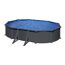 Stahlwandpool-Set 'Anthracite' oval 610 × 375 × 132 cm, mit Seitenstützen