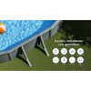 Stahlwandpool-Set 'Anthracite' oval 610 × 375 × 132 cm, mit Seitenstützen