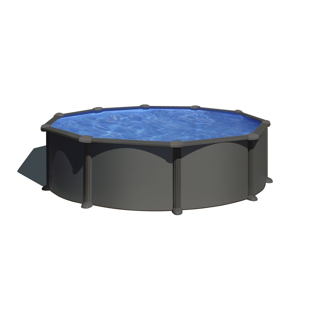Stahlwandpool-Set 'Anthracite' Ø 460 × 132 cm
