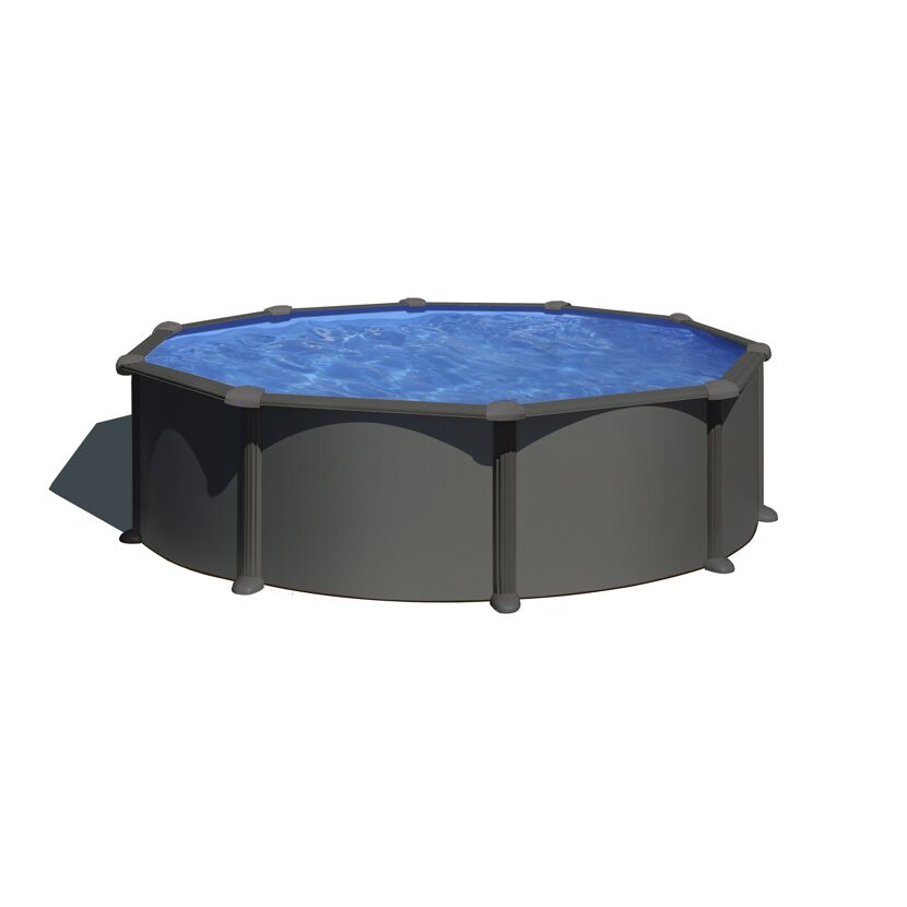Stahlwandpool-Set 'Anthracite' Ø 460 × 132 cm