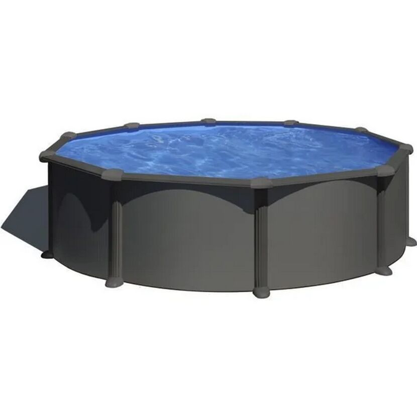 Stahlwandpool-Set 'Anthracite' Ø 350 × 132 cm