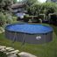 Stahlwandpool-Set 'Anthracite' oval 610 × 375 × 120 cm, mit Seitenstützen