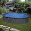 Stahlwandpool-Set 'Anthracite' oval 610 × 375 × 120 cm, mit Seitenstützen