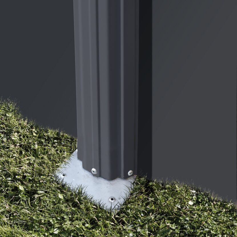 Stahlwandpool-Set 'Anthracite' oval 610 × 375 × 120 cm, mit Seitenstützen