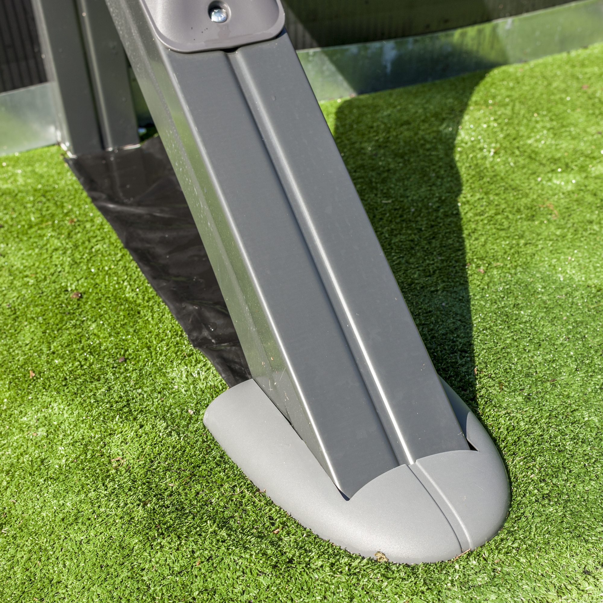 Stahlwandpool-Set 'Anthracite' oval 500 × 375 × 120 cm, mit Seitenstützen