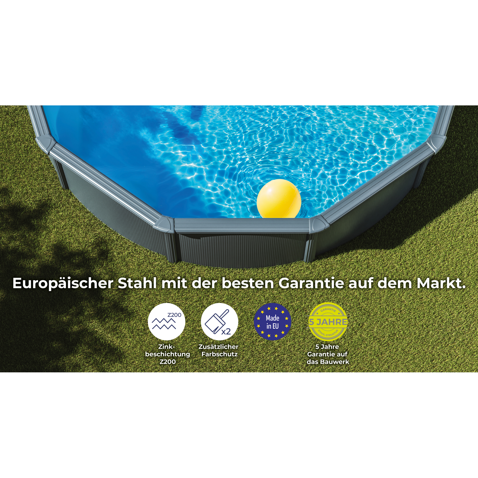 Stahlwandpool-Set 'Anthracite' Ø 460 × 120 cm