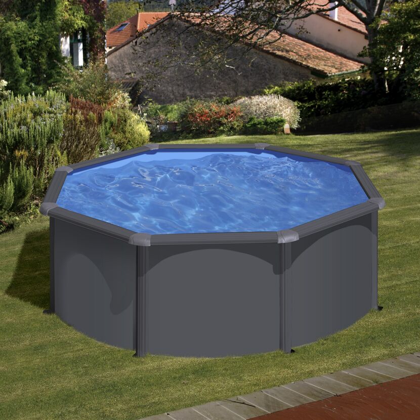 Stahlwandpool-Set 'Anthracite' Ø 300 × 120 cm