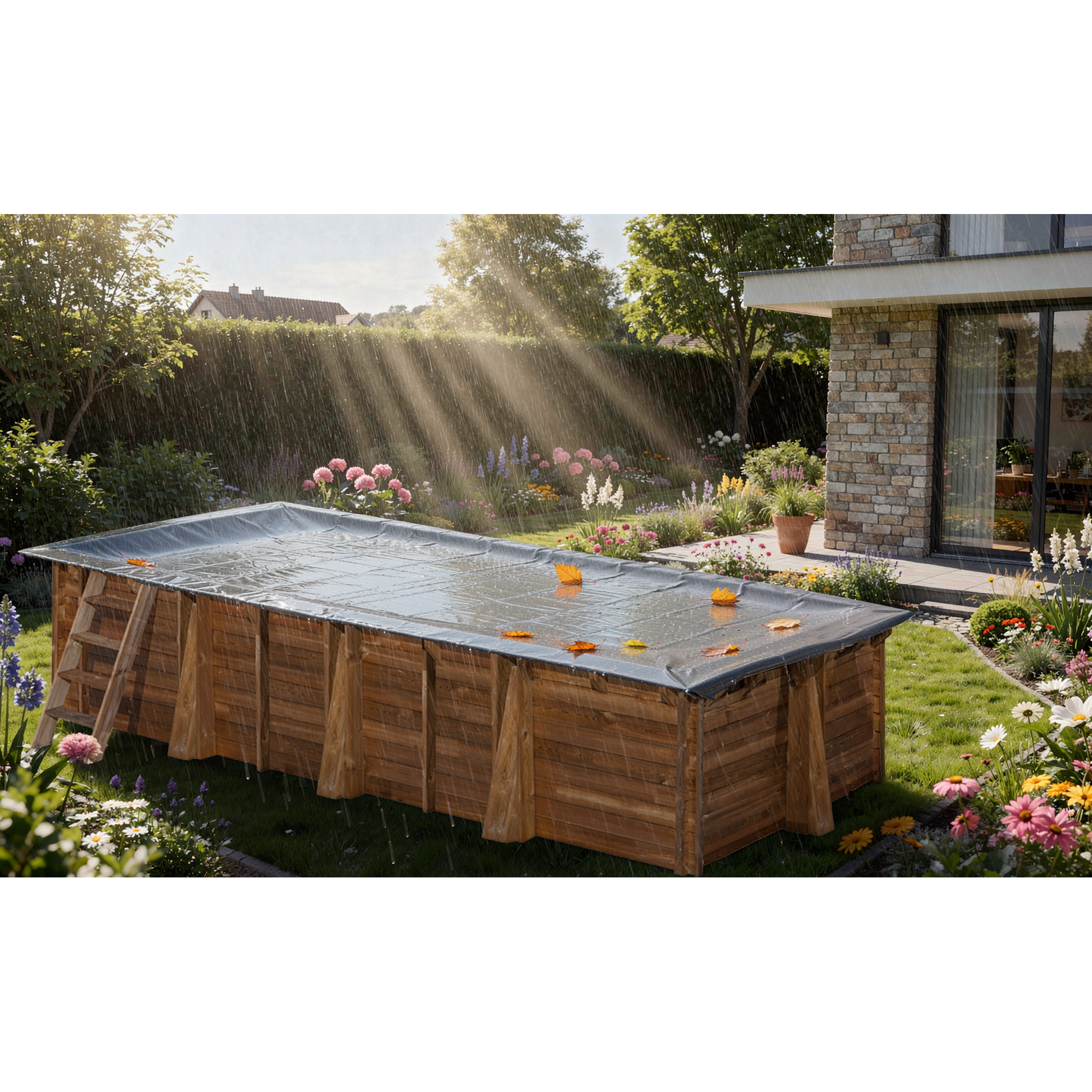 Winter-Poolabdeckung 558 x 360 cm, für Pool Papaya