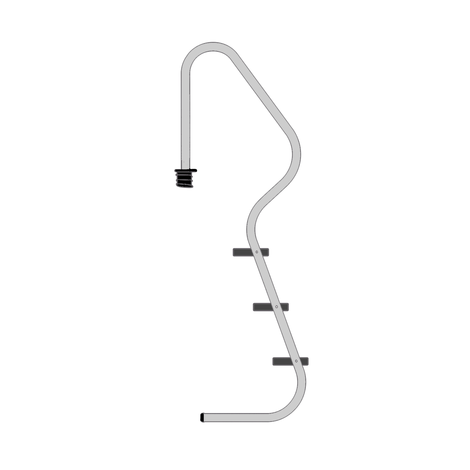 Pool-Einhängeleiter Edelstahl mit 3 Stufen 50 x 183,5 cm