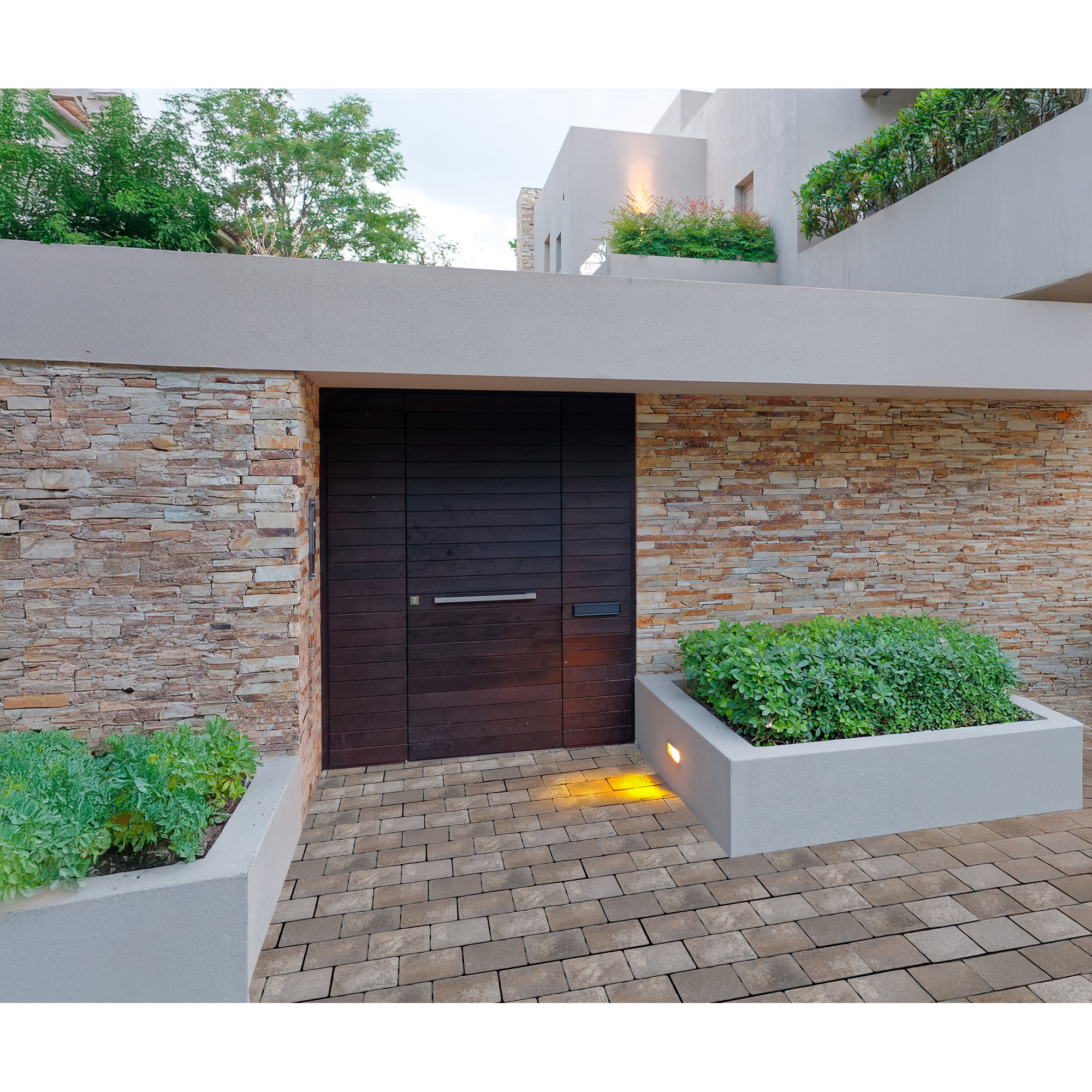 Pflasternstein 'SlimStone' muschelkalkfarben 12 x 18 x 5 cm