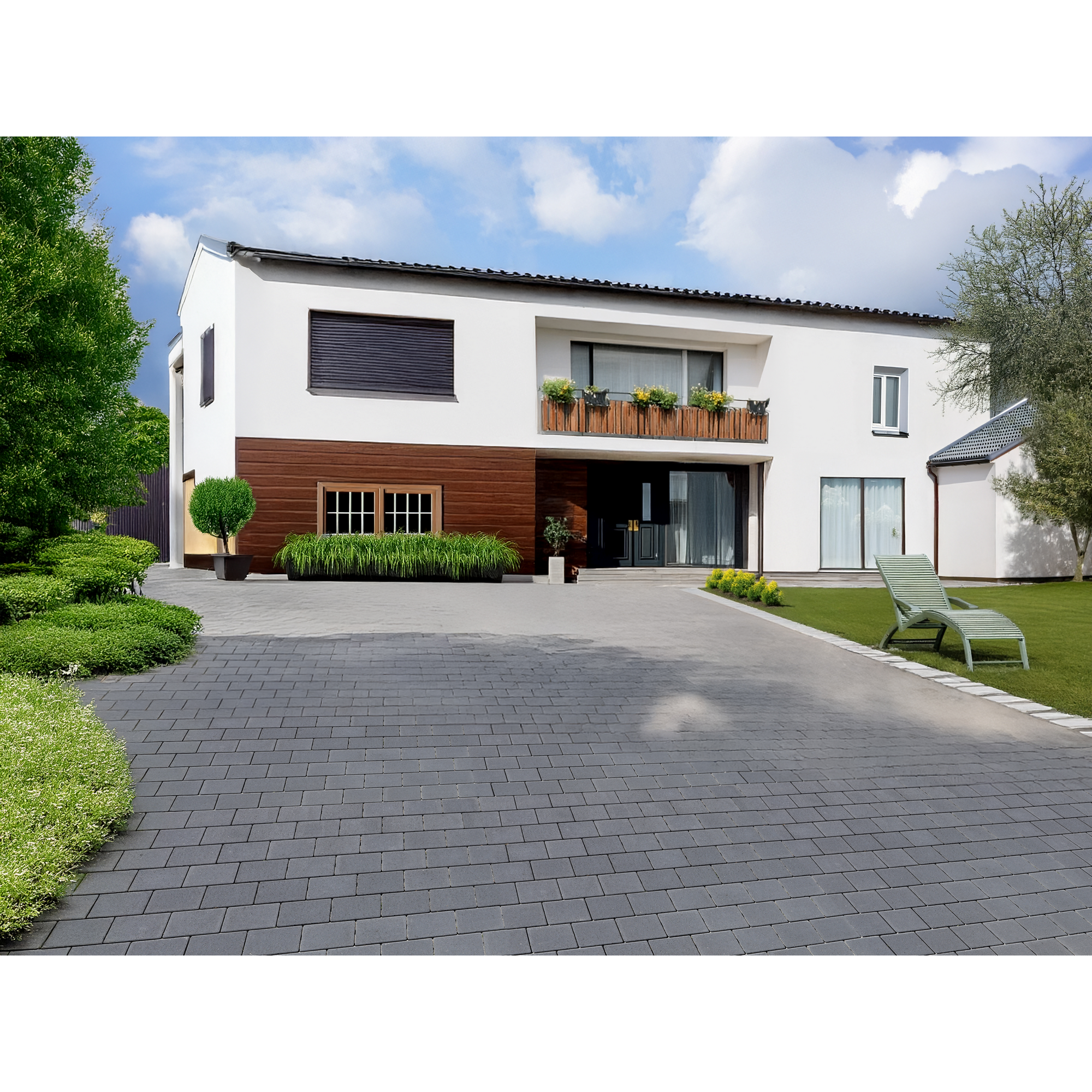 Pflasternstein 'AnsinaSlim' 12 x 18 x 5 cm anthrazit