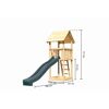 Kinderspielturm 'Lotti' Fichtenholz naturbelassen mit Rutsche anthrazit 107 x 291 x 107 cm