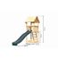Kinderspielturm 'Lotti' Fichtenholz naturbelassen mit Rutsche anthrazit 107 x 291 x 107 cm