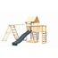 Kinderspielturm 'Lotti' Fichtenholz naturbelassen mit Rutsche anthrazit, Doppelschaukel, Klettergerüst, Anbauplattform, Kletterwand 107 x 291 x 107 cm