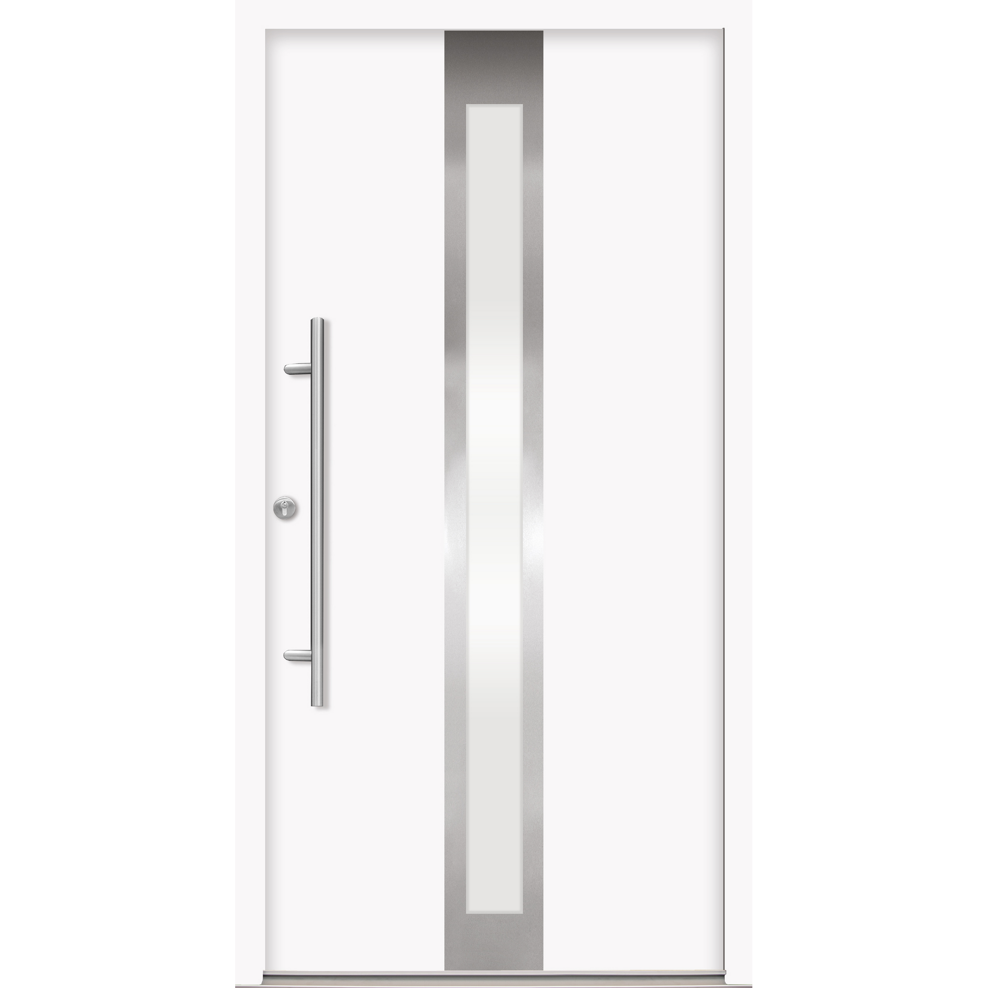 Alu-Stahlhaustür 'B01' weiß links 110 x 210 cm