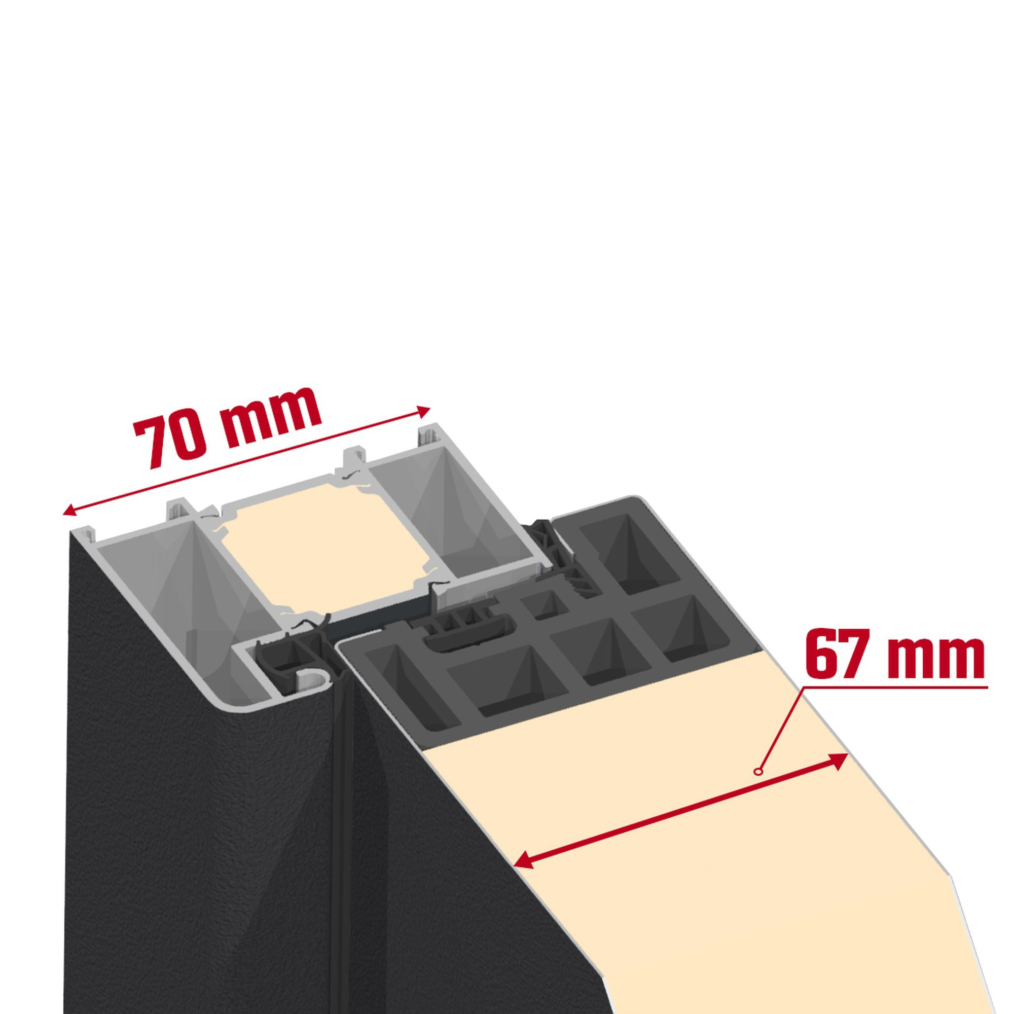 Alu-Stahlhaustür 'B01' anthrazit links 110 x 210 cm